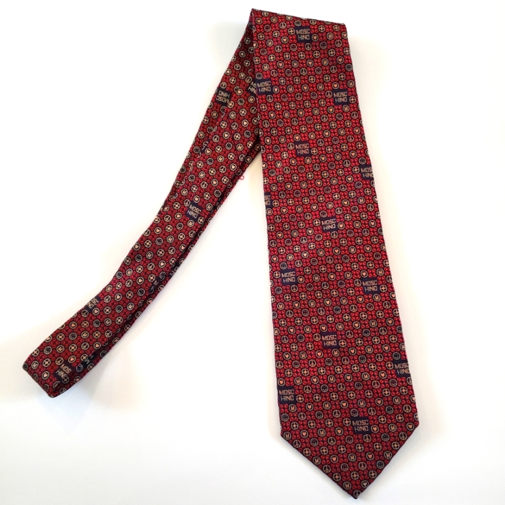 MOSCHINO Silk  Neck Tie  Made In Italy 56 inches long